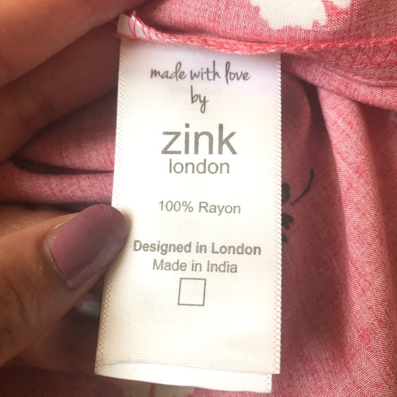 Coral pink short top- frill sleeves.Zink London - Picture 13 of 13